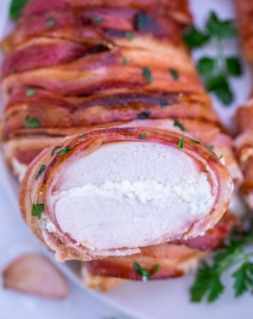 Bacon Wrapped Cream Cheese Stuffed Chicken